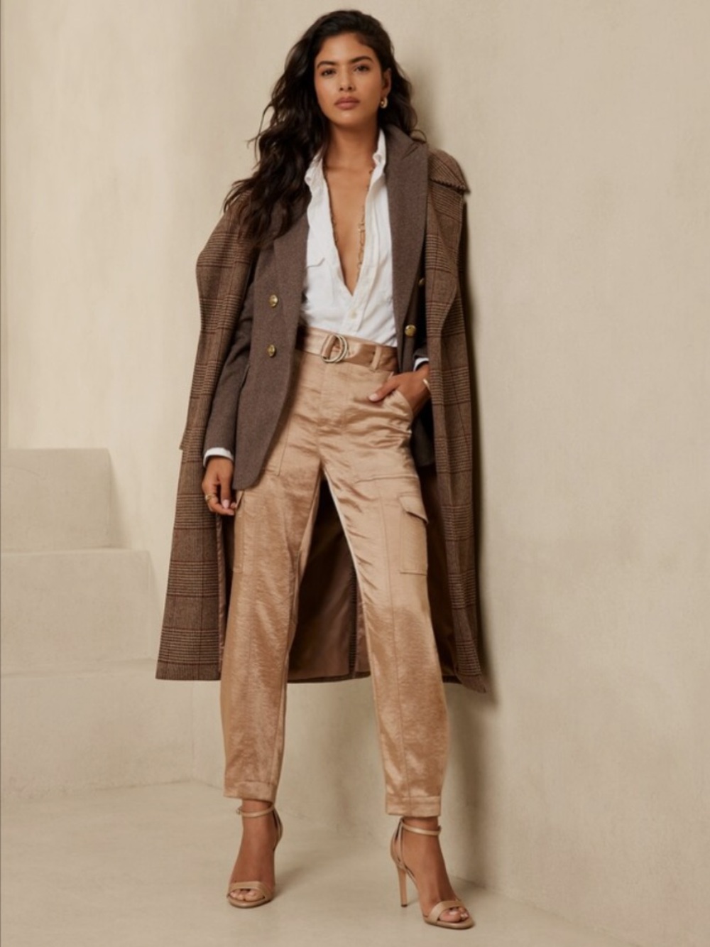 Banana Republic Prado Satin Cargo Pants